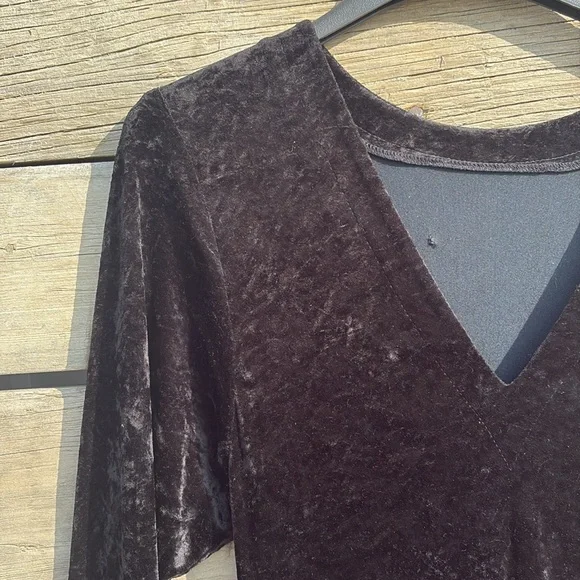 Crushed Velvet Black Midi Dress Sz Sm/med - Picture 4 of 11